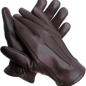 Men’s Classic Leather Gloves (Dark Brown)