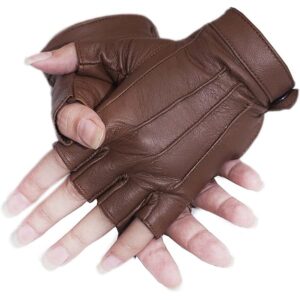 Leather Fingerless Gloves
