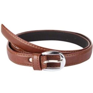 Ladies Brown Slim Leather Belt