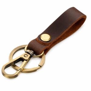 Material: Genuine leather strap + solid metal (brass finish)