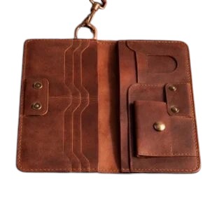 Antique Two-Tone Cow Leather Long Wallet
