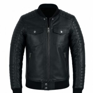 Men’s Biker Jacket With Rib Style