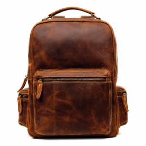 Vintage Brown Leather Bagpack