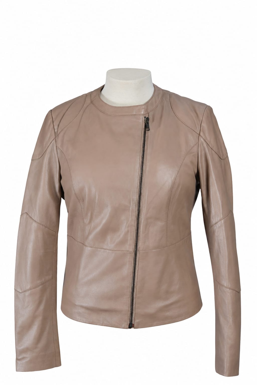 Women's Leather Jacket ( Round Neck ) Luni